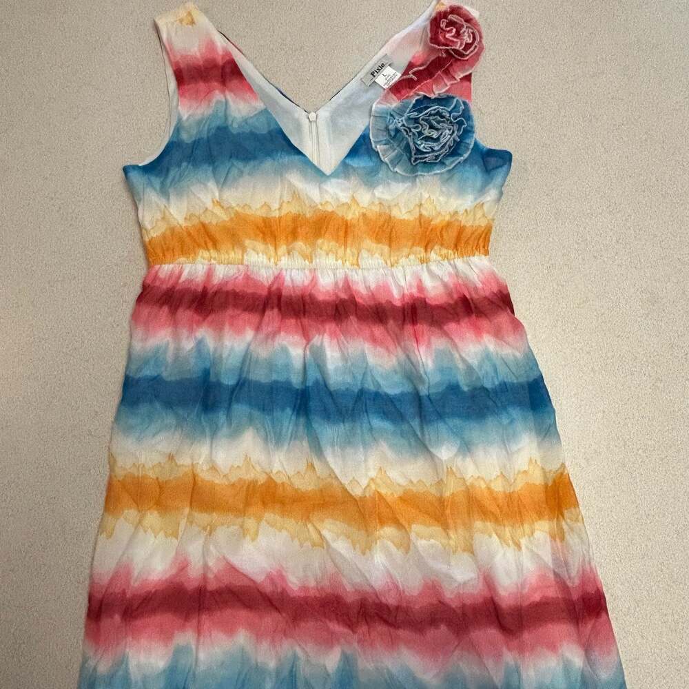 ...Pixie... Sleeveless Floral Accent Dress Size L